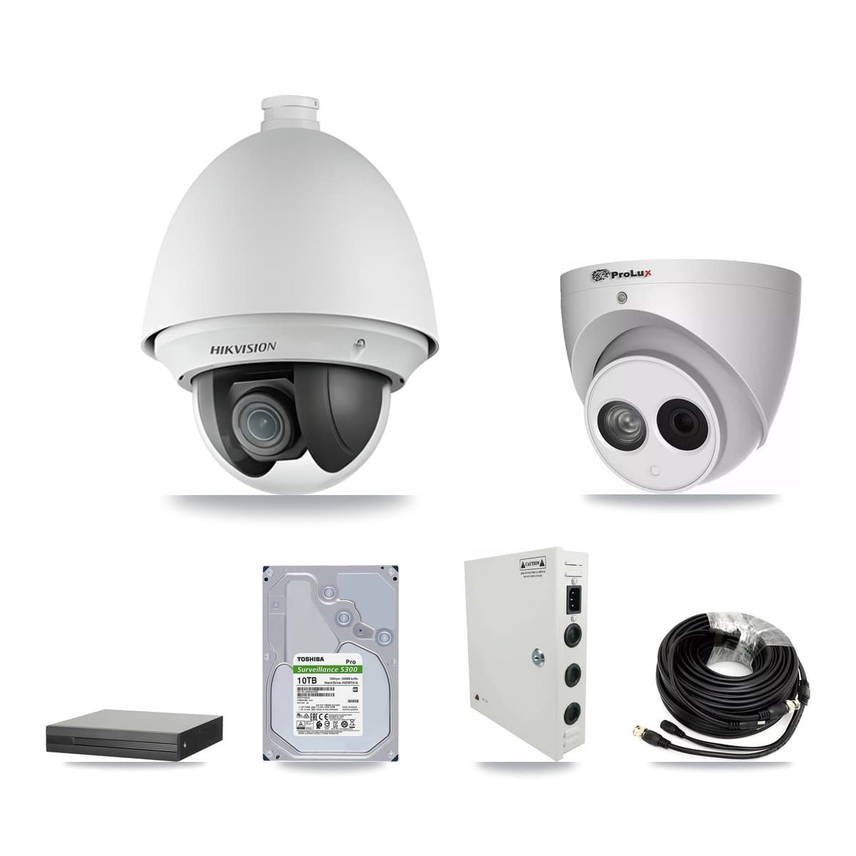 Hikvision & Prolux 16-Channel 2MP – 4MP CCTV Kit — 13 2MP PTZ + 1 4MP Turret Cameras + 10TB Recording (XVR-3116HS Recorder) - Image 1