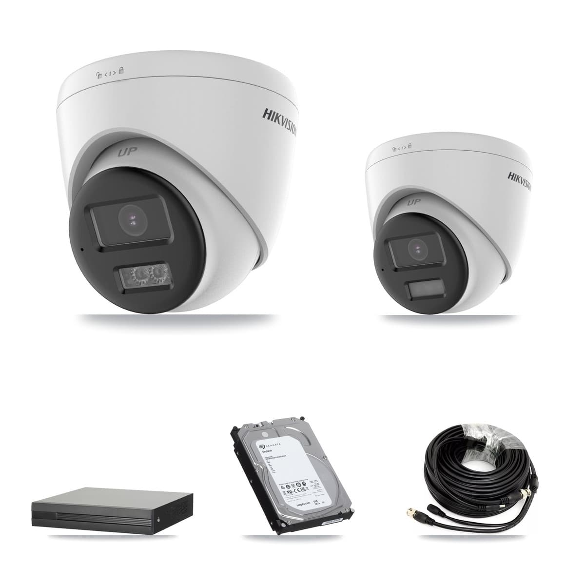 Hikvision 4-Channel 5MP CCTV Kit — 1 DS-2CE78K0T + 3 DS-2CE78K0T Turret Cameras + 6TB Recording (XVR-3104HS Recorder)