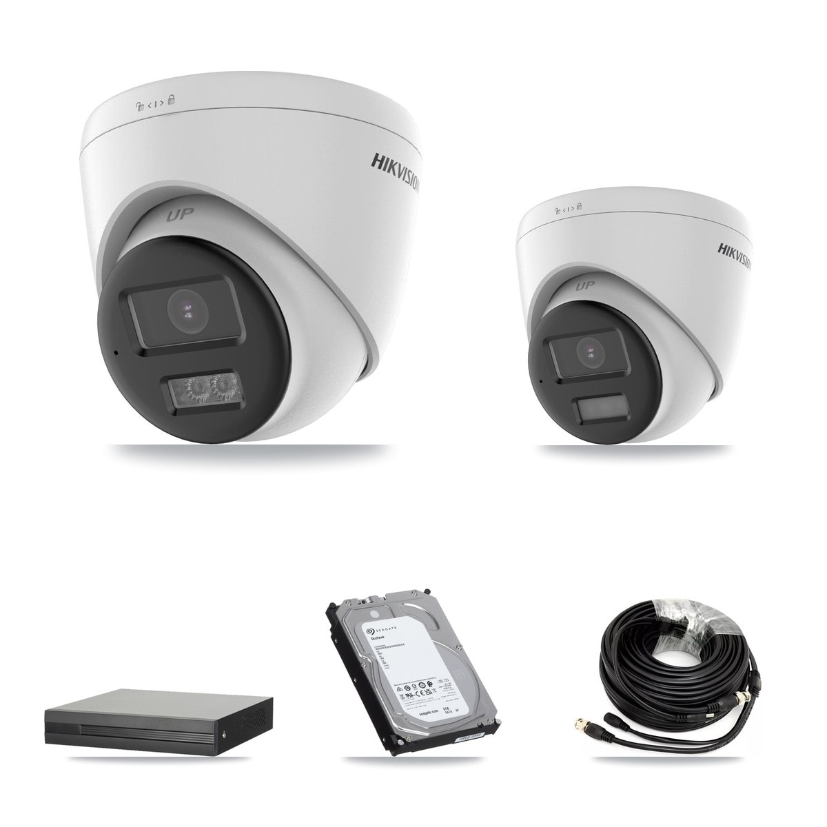 XVR-3104HS-5MP-LITE 4-Channel DVR CCTV Kit — 1× Hikvision DS-2CE78K0T-LPTS Turret + 3× Hikvision DS-2CE78K0T-LTS Turret 5MP Cameras + 6TB HDD