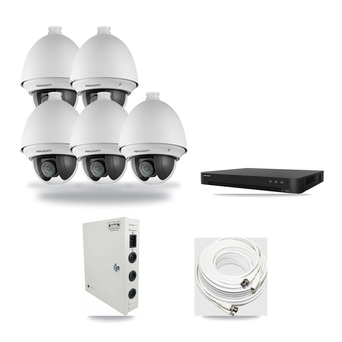 Hikvision 16-Channel 2MP CCTV Kit — 5 PTZ Cameras + 3TB Recording (DS-7216HGHI Recorder) - Image 1