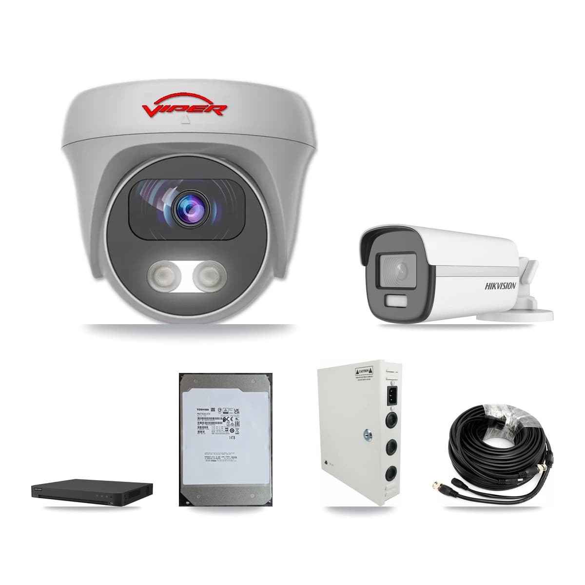 Hikvision & Viper 16-Channel 5MP – 4K CCTV Kit — 1 4K Bullet + 9 5MP Cameras + 14TB Recording - Image 1