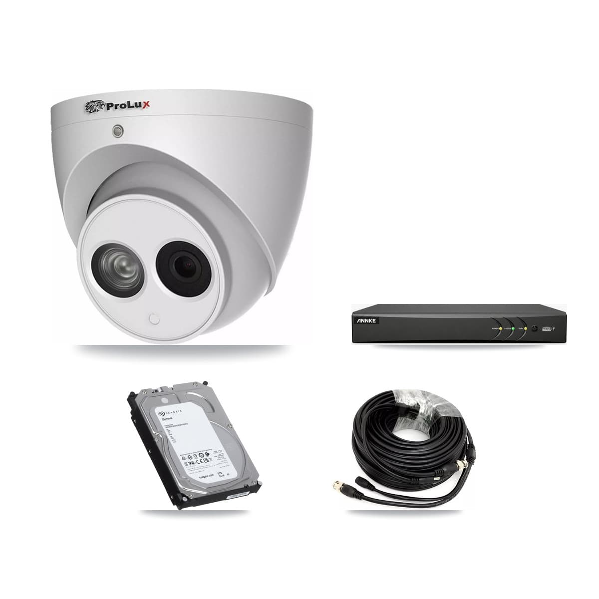 Prolux & ANNKE 4-Channel 4MP CCTV Kit — 4 Turret Cameras + 6TB Recording - Image 1