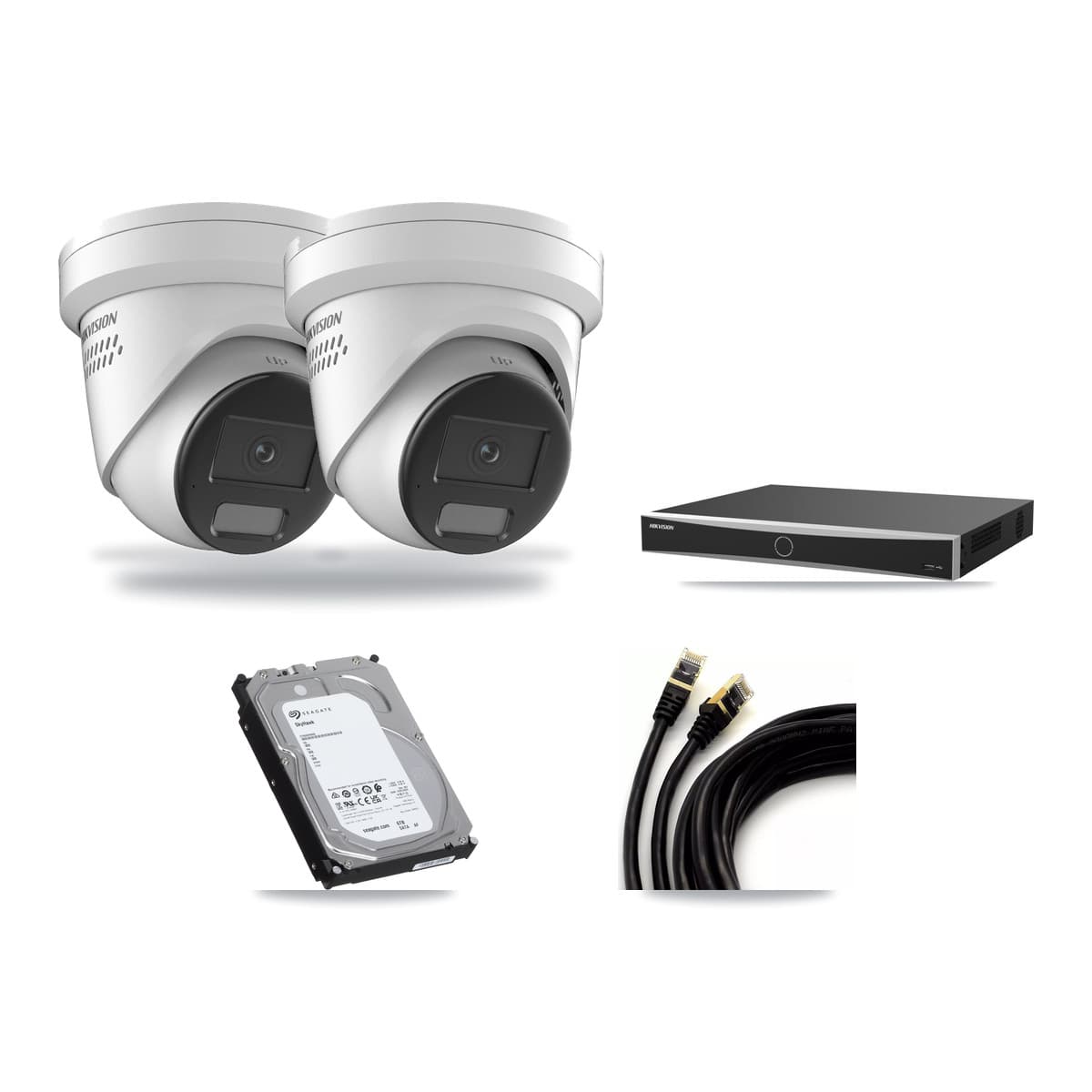Hikvision 16-Channel 4K CCTV Kit — 2 DS-2CD2387G2H Turret Cameras + 6TB Recording - Image 1