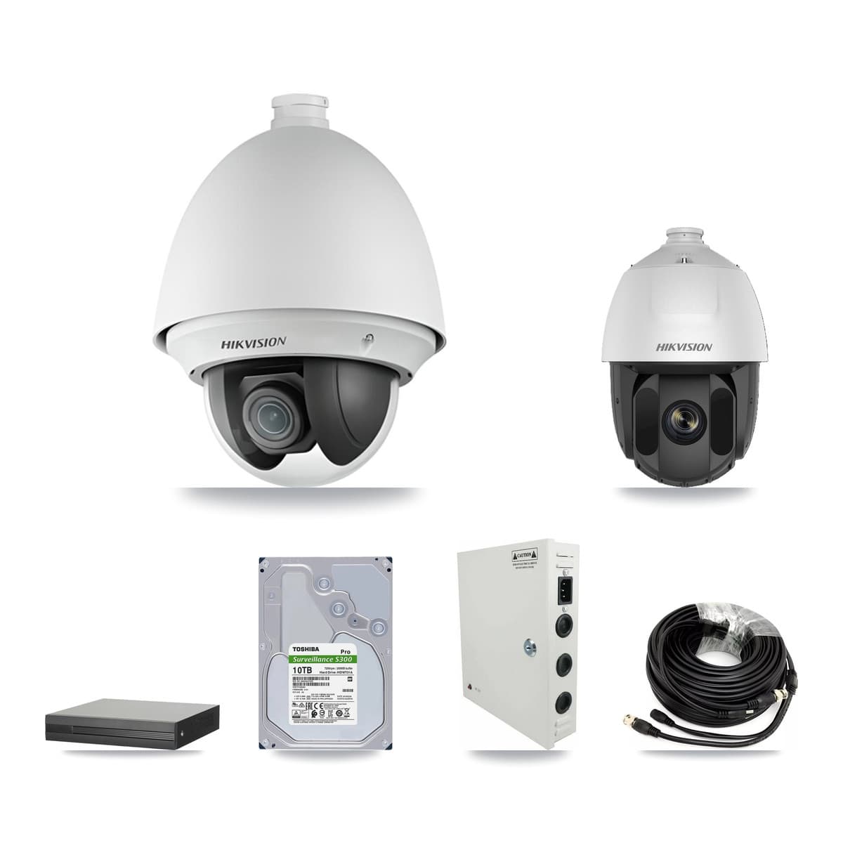 Hikvision 16-Channel 2MP CCTV Kit — 15 DS-2AE4225T + 1 DS-2AE5225TI PTZ Cameras + 10TB Recording (XVR-3116HS Recorder)