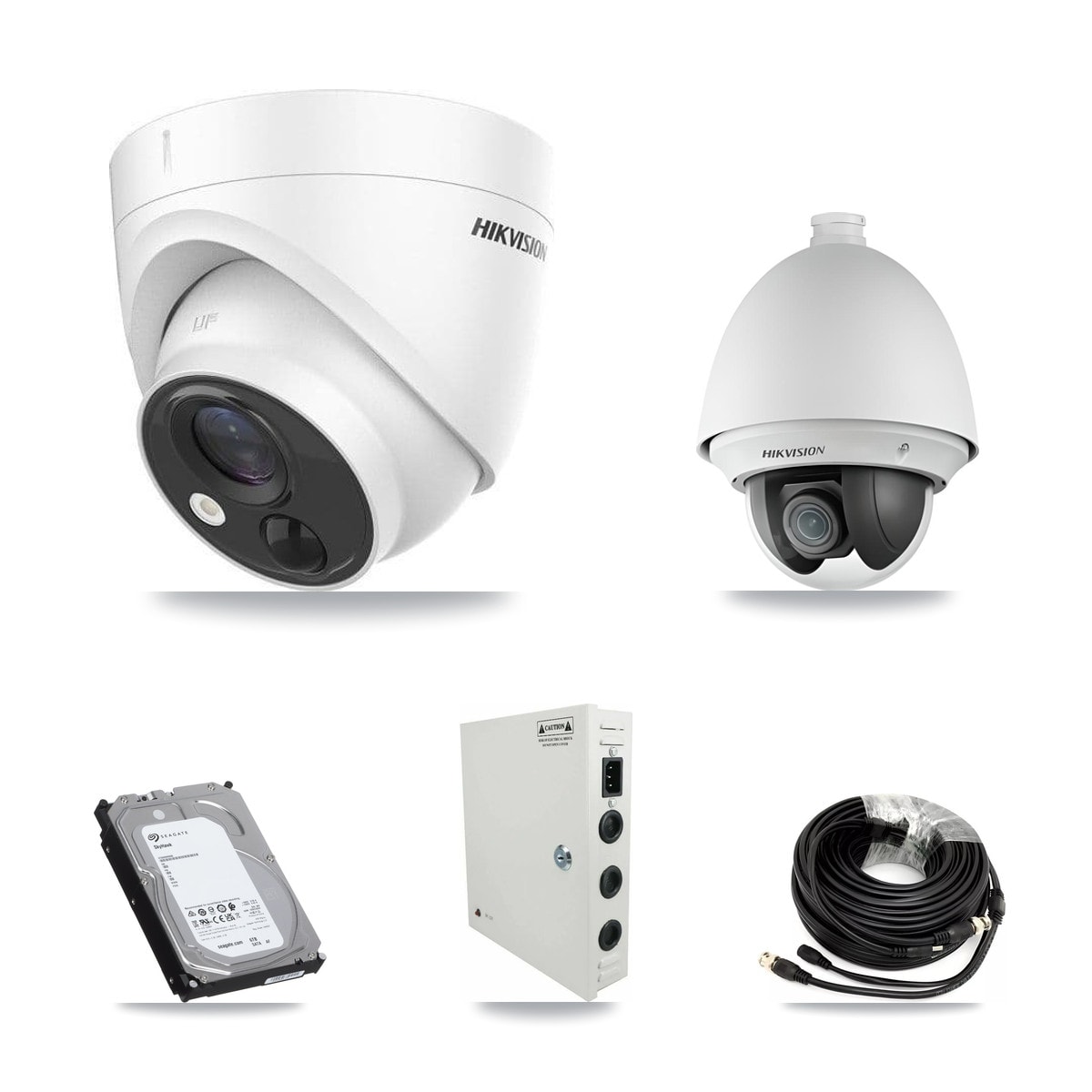 Hikvision 32-Channel 2MP – 5MP CCTV Kit — 1 DS-2AE4225T 2MP PTZ + 20 DS-2CE71H0T 5MP Turret Cameras + 3× 6TB Recording (DS-7332HQHI Recorder) - Image 1