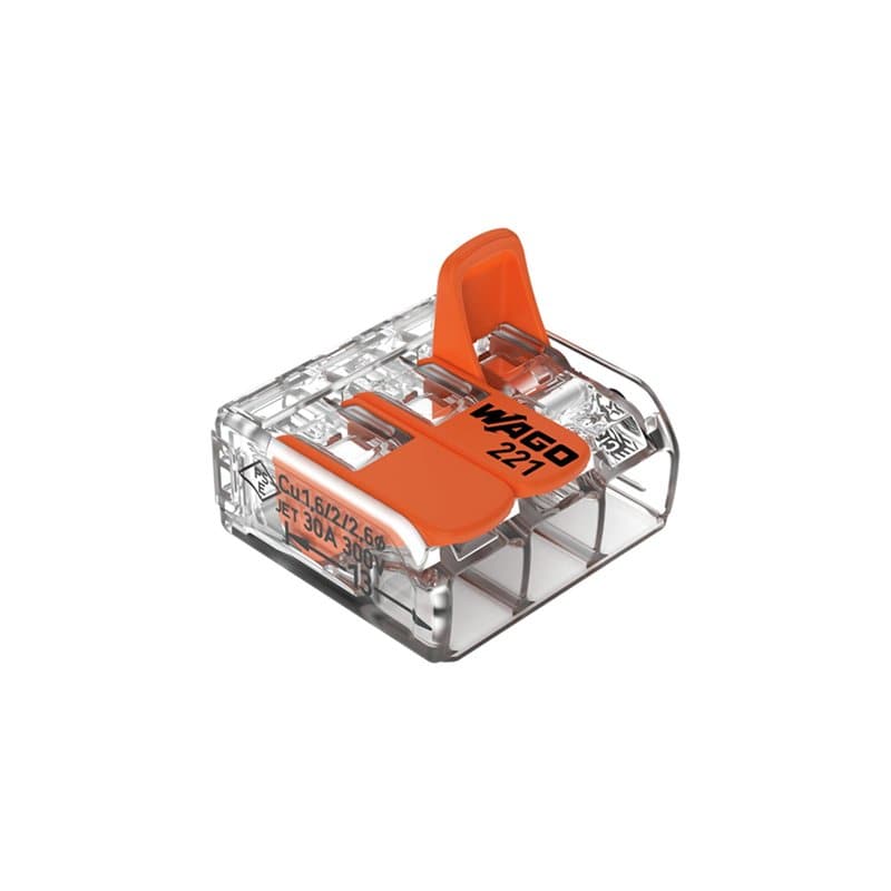 WAGO 221-413 Compact Lever Connector 3 Conductor 32A 50 Pack
