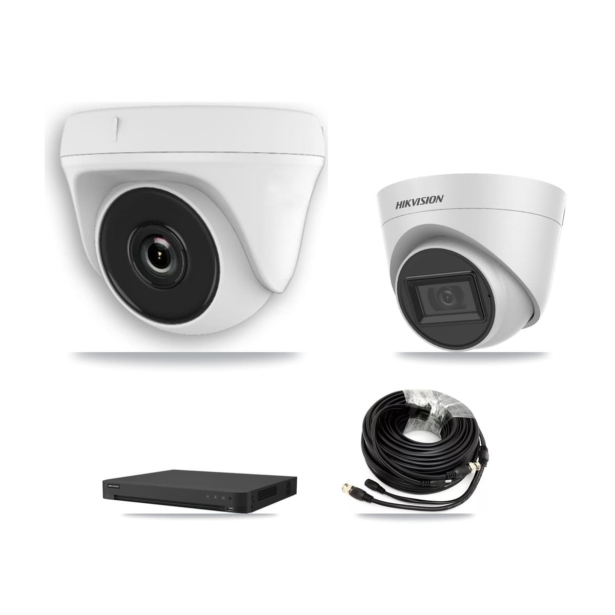 Hikvision 32-Channel 2MP – 5MP CCTV Kit — 1 White 5MP Turret + 3 White 2MP Dome Cameras + 3TB Recording (IDS-7232HQHI Recorder)
