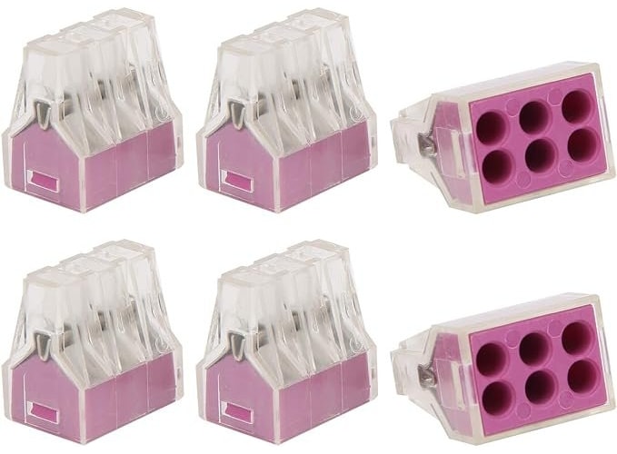 PCT-106 Push Wire Connector 6 Port Inline Terminal Block