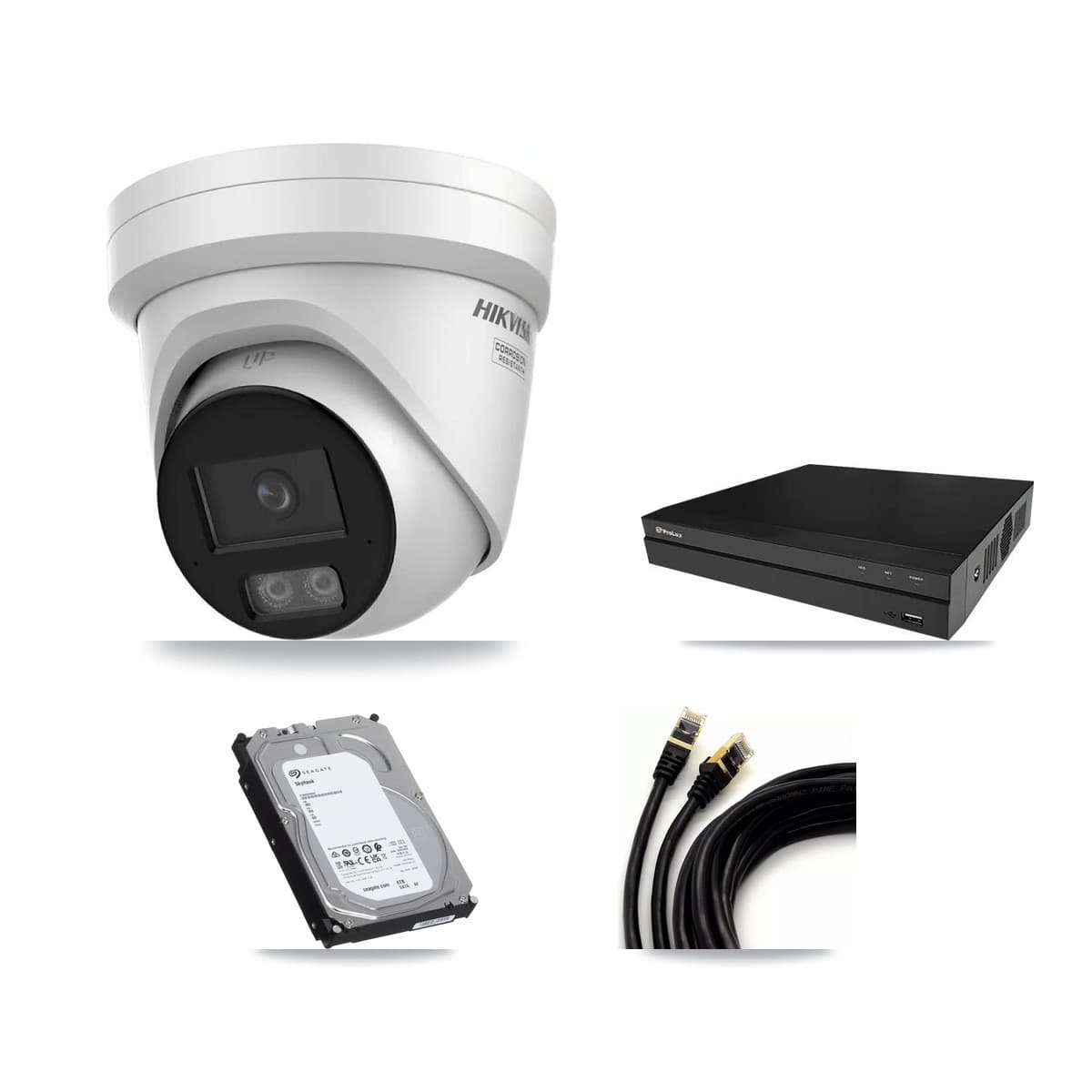 Hikvision & Prolux 8-Channel 4K CCTV Kit — 2 DS-2CD2387G3 Turret Cameras + 6TB Recording