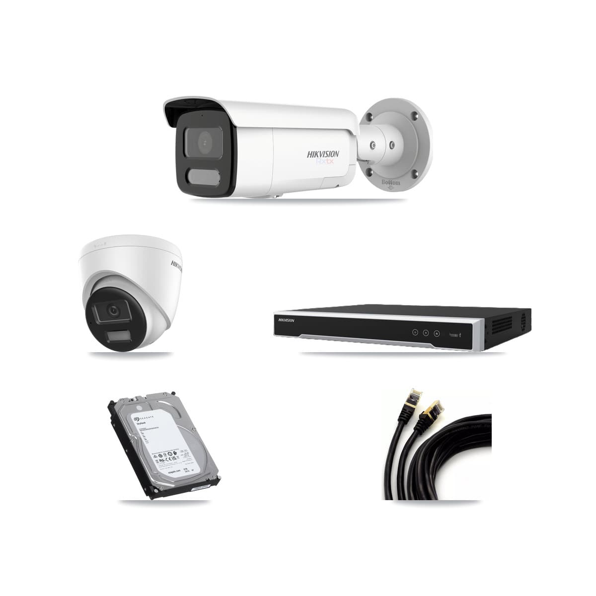 Hikvision 8-Channel 4K CCTV Kit — 1 Turret + 2 Bullet Cameras + 6TB Recording