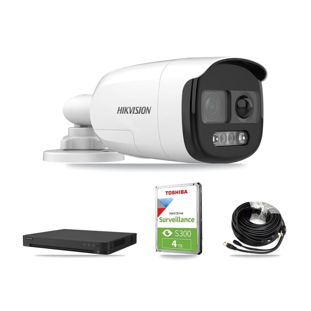 Hikvision 32-Channel 5MP CCTV Kit — 3 DS-2CE12KF3T Bullet Cameras + 4TB Recording (IDS-7232HQHI Recorder)