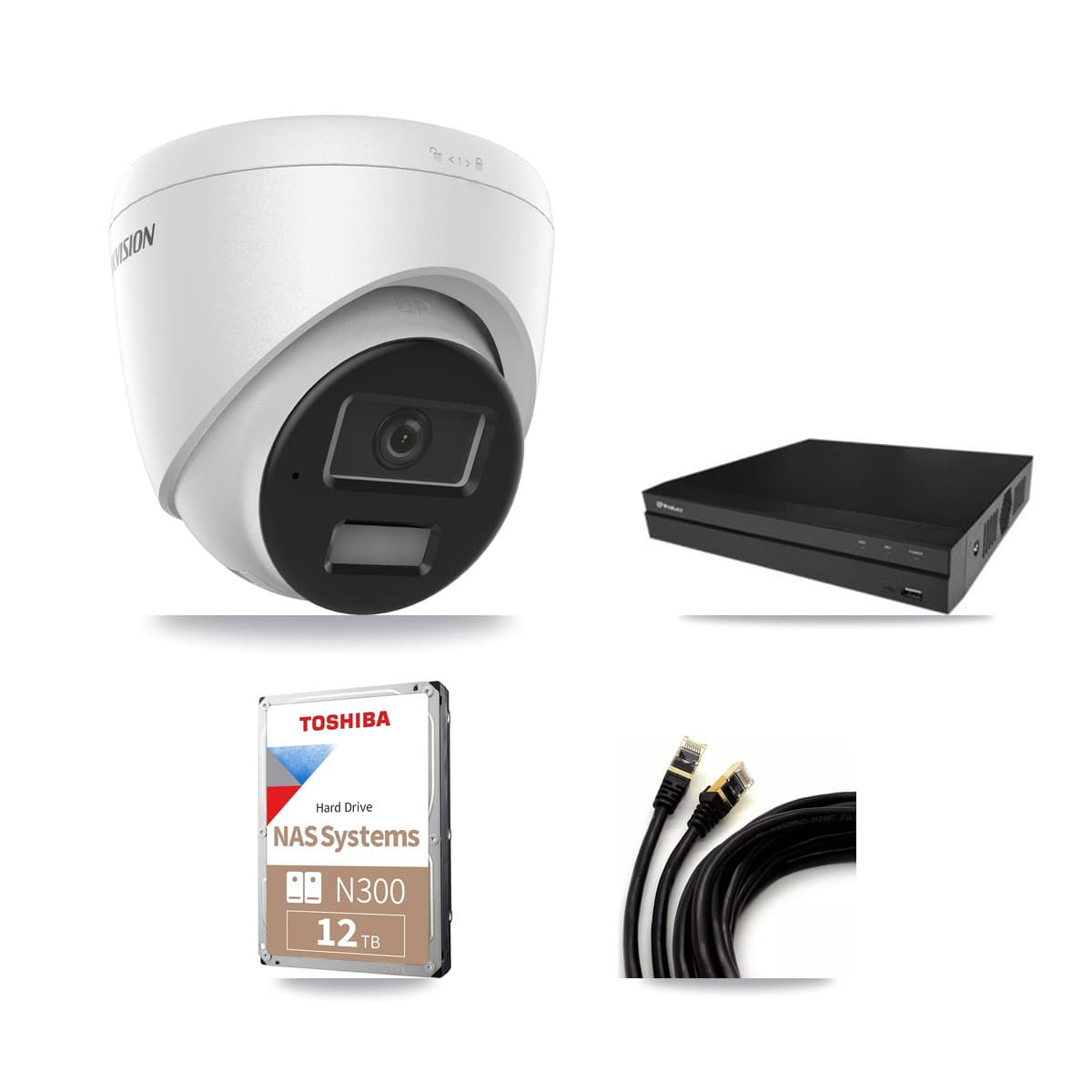 Hikvision & Prolux 16-Channel 4MP CCTV Kit — 9 DS-2CD1343G2 Turret Cameras + 12TB Recording