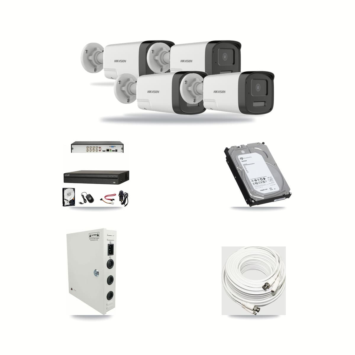 8-Channel 5MP CCTV Kit — 4 DS-2CE17K0T Hikvision Bullet Cameras + 6TB Recording (XVR-3108AD Recorder) - Image 1