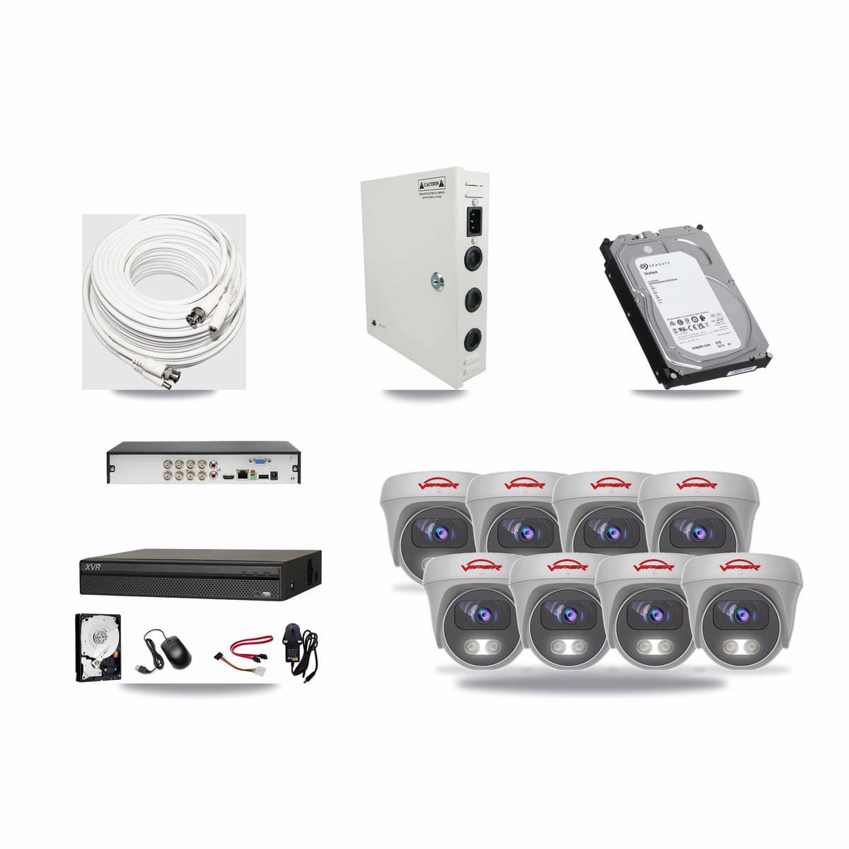 Dahua 8-channel CCTV kit: 8 cameras (8× 5MP Camera), 6TB hard drive