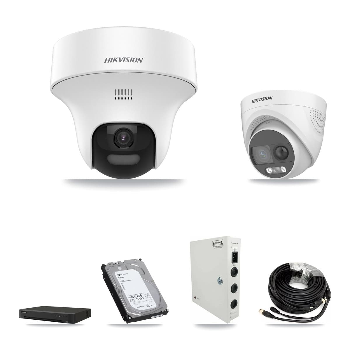 Hikvision 16-Channel 5MP CCTV Kit — 8 DS-2CE70K0T + 4 DS-2CE72KF3T Turret Cameras + 6TB Recording - Image 1