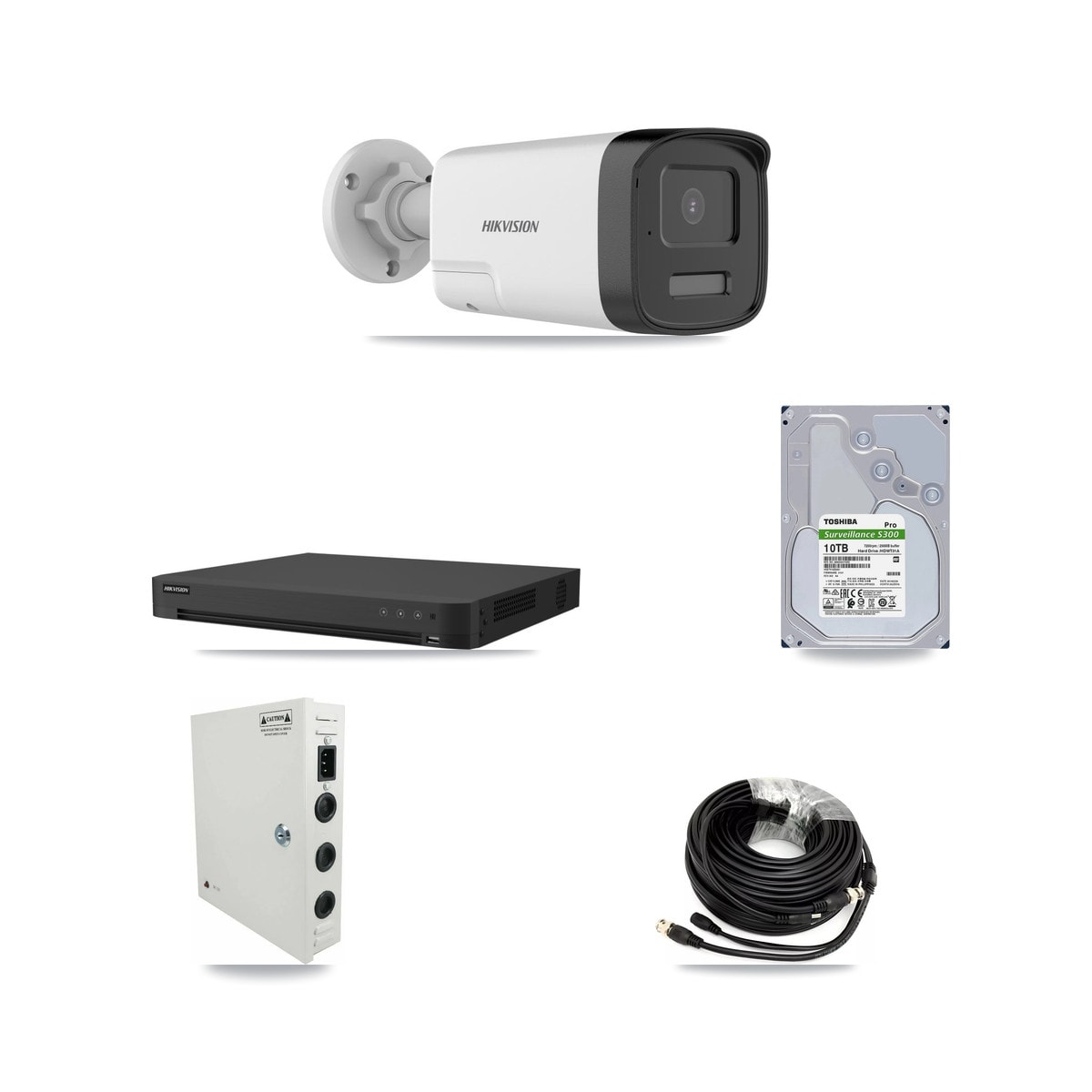 Hikvision 32-Channel 5MP CCTV Kit — 16 DS-2CE17K0T Bullet Cameras + 2× 10TB Recording (IDS-7232HQHI Recorder)