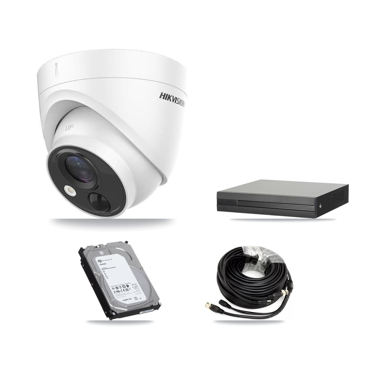 Hikvision 16-Channel 5MP CCTV Kit — 5 DS-2CE71H0T Turret Cameras + 6TB Recording (XVR-3116HS Recorder) - Image 1