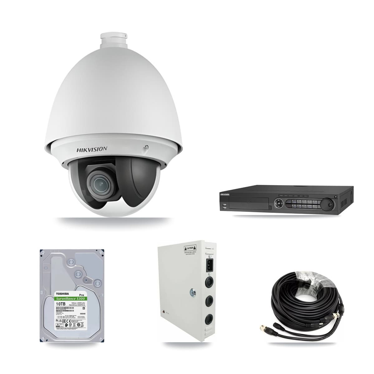 Hikvision 32-Channel 2MP CCTV Kit — 30 DS-2AE4225T PTZ Cameras + 2× 10TB Recording (DS-7332HQHI Recorder) - Image 1