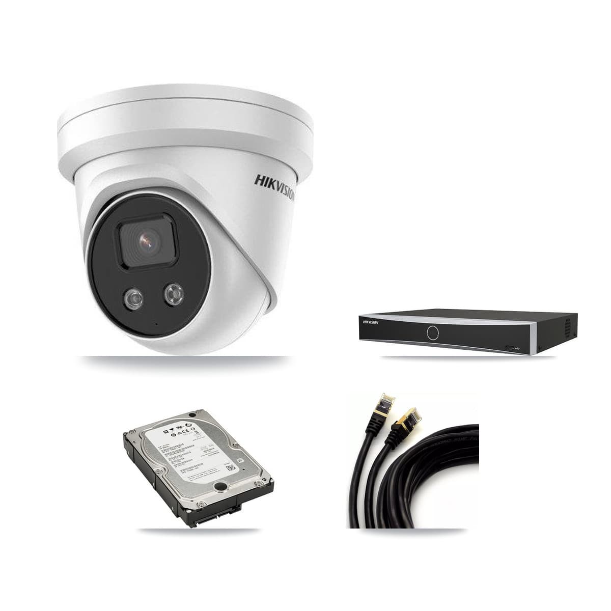 Hikvision 4-Channel 5MP CCTV Kit — 4 DS-2CD3356G2 Turret Cameras + 5TB Recording