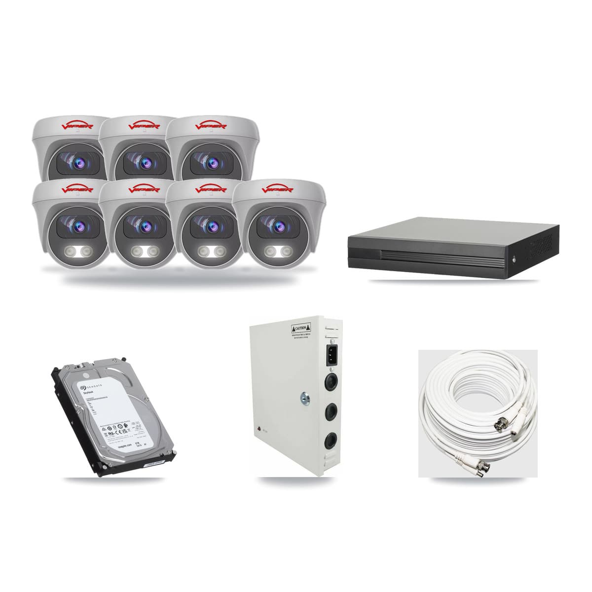 16-Channel 5MP CCTV Kit — 7 Viper Cameras + 6TB Recording - Image 1