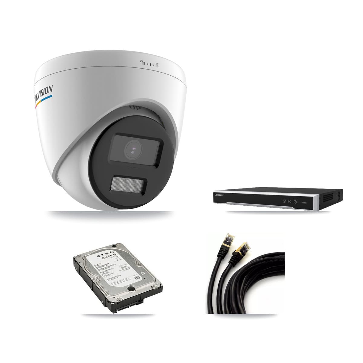 Hikvision 8-Channel 2MP CCTV Kit — 7 Turret Cameras + 5TB Recording (DS-7608NI-M2 Recorder)