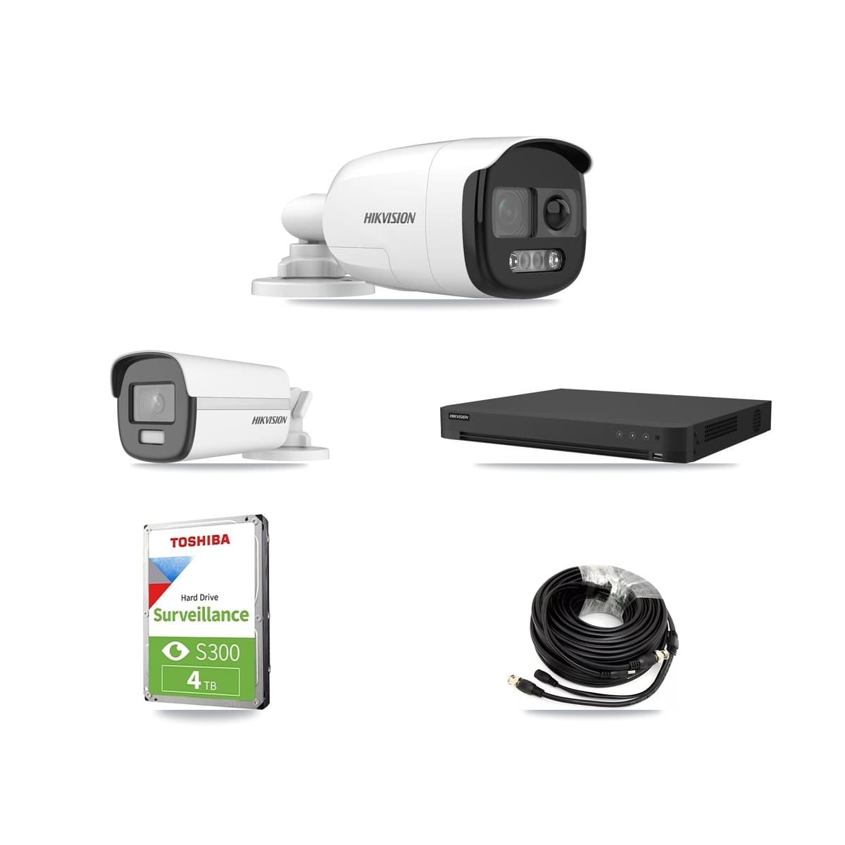 Hikvision 16-Channel 5MP – 4K CCTV Kit — 1 5MP + 1 4K Bullet Cameras + 4TB Recording
