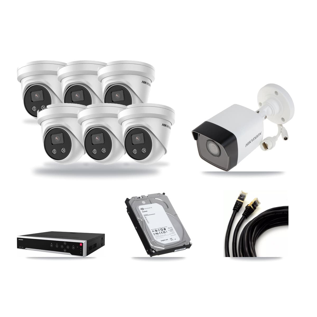 Hikvision 32-Channel 5MP CCTV Kit — 1 Bullet + 6 Turret Cameras + 6TB Recording - Image 1