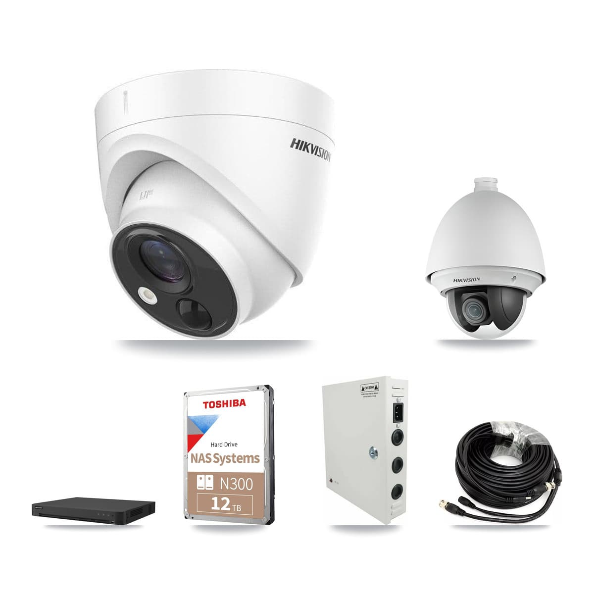 Hikvision 32-Channel 2MP – 5MP CCTV Kit — 7 2MP PTZ + 16 5MP Turret Cameras + 2× 12TB Recording - Image 1
