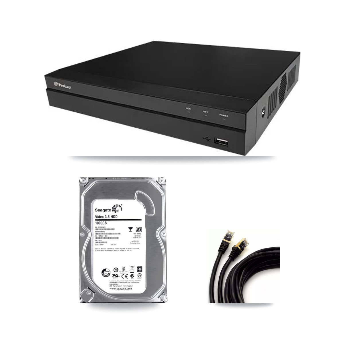 Prolux 8-channel CCTV kit: 1 camera (1× 5MP Dome), 1TB hard drive