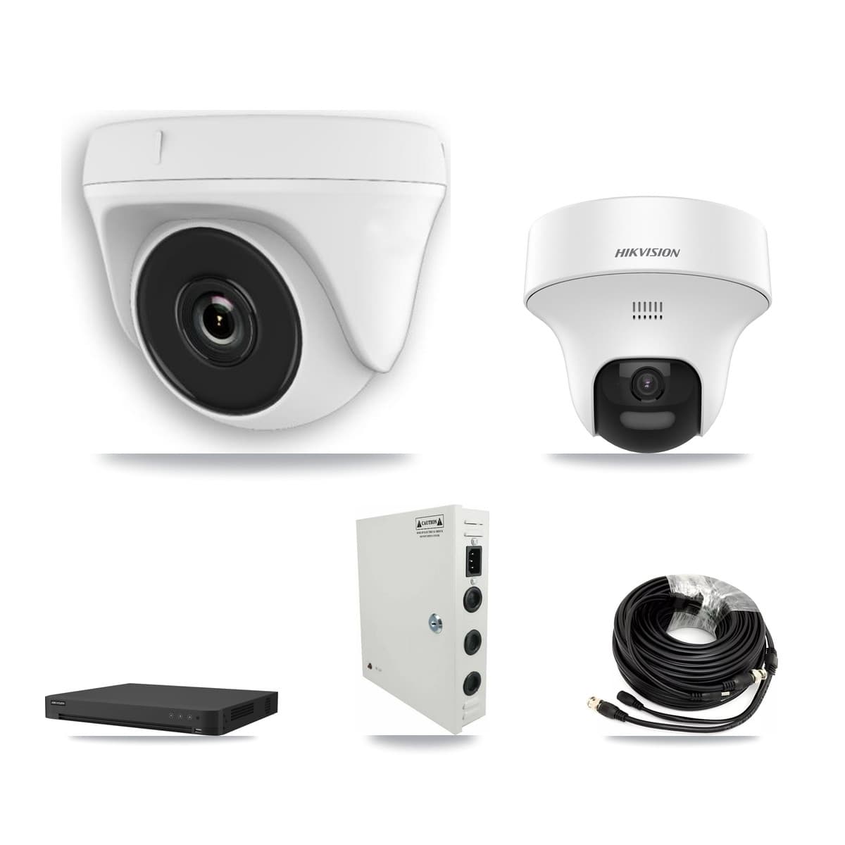 Hikvision 32-Channel 2MP – 5MP CCTV Kit — 1 DS-2CE70K0T 5MP Turret + 10 White HDT-2MP-N20W 2MP Dome Cameras + 8TB Recording