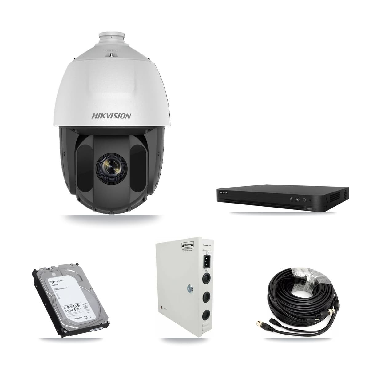 Hikvision 16-Channel 2MP CCTV Kit — 10 DS-2AE5225TI PTZ Cameras + 6TB Recording (DS-7216HGHI Recorder) - Image 1