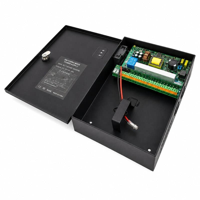 250W Switching Power Supply 12V 20A 16 Channel CCTV Power Supply Box With Metal Case