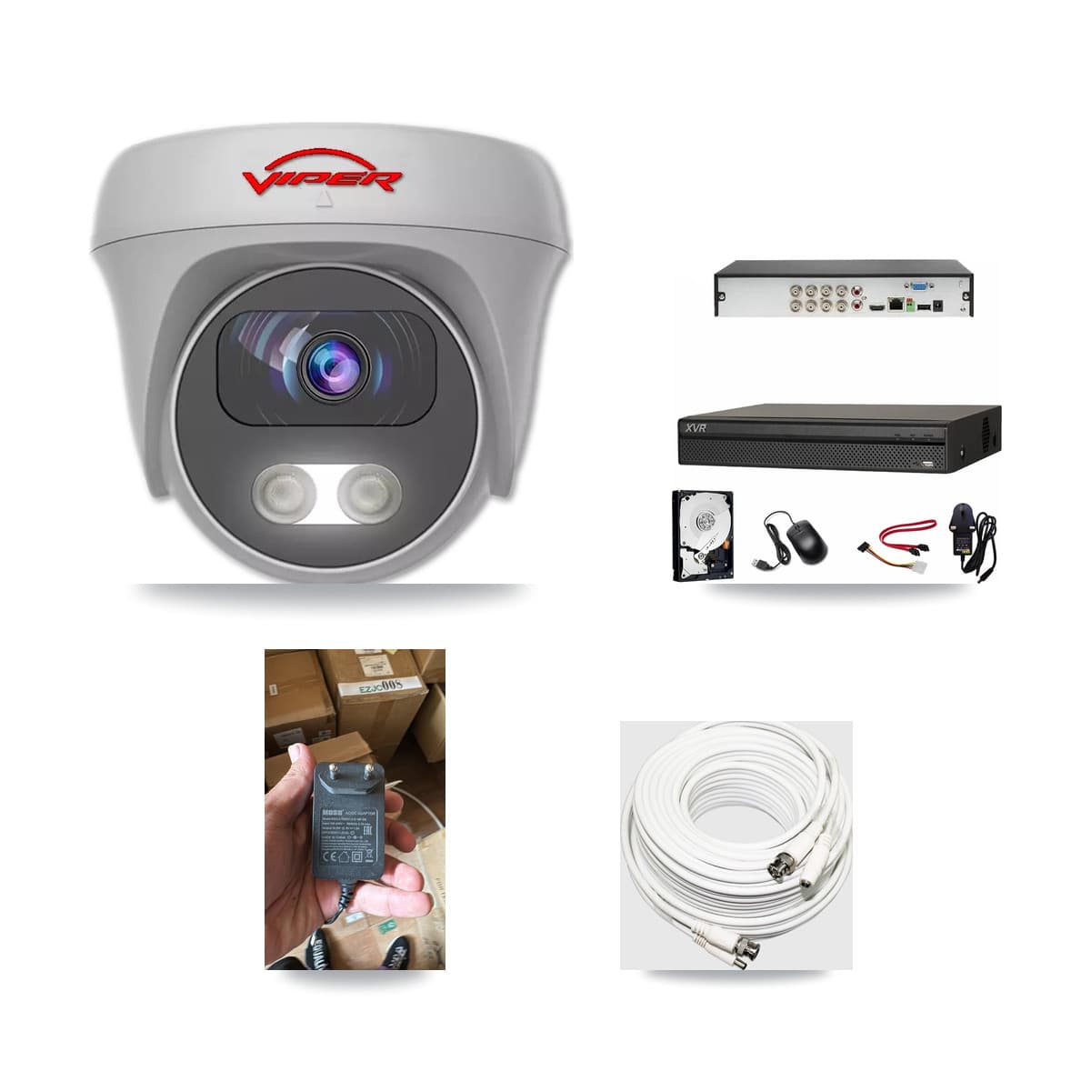 8-Channel 5MP CCTV Kit — 1 White Viper Camera + 3TB Recording (XVR-3108AD Recorder) - Image 1
