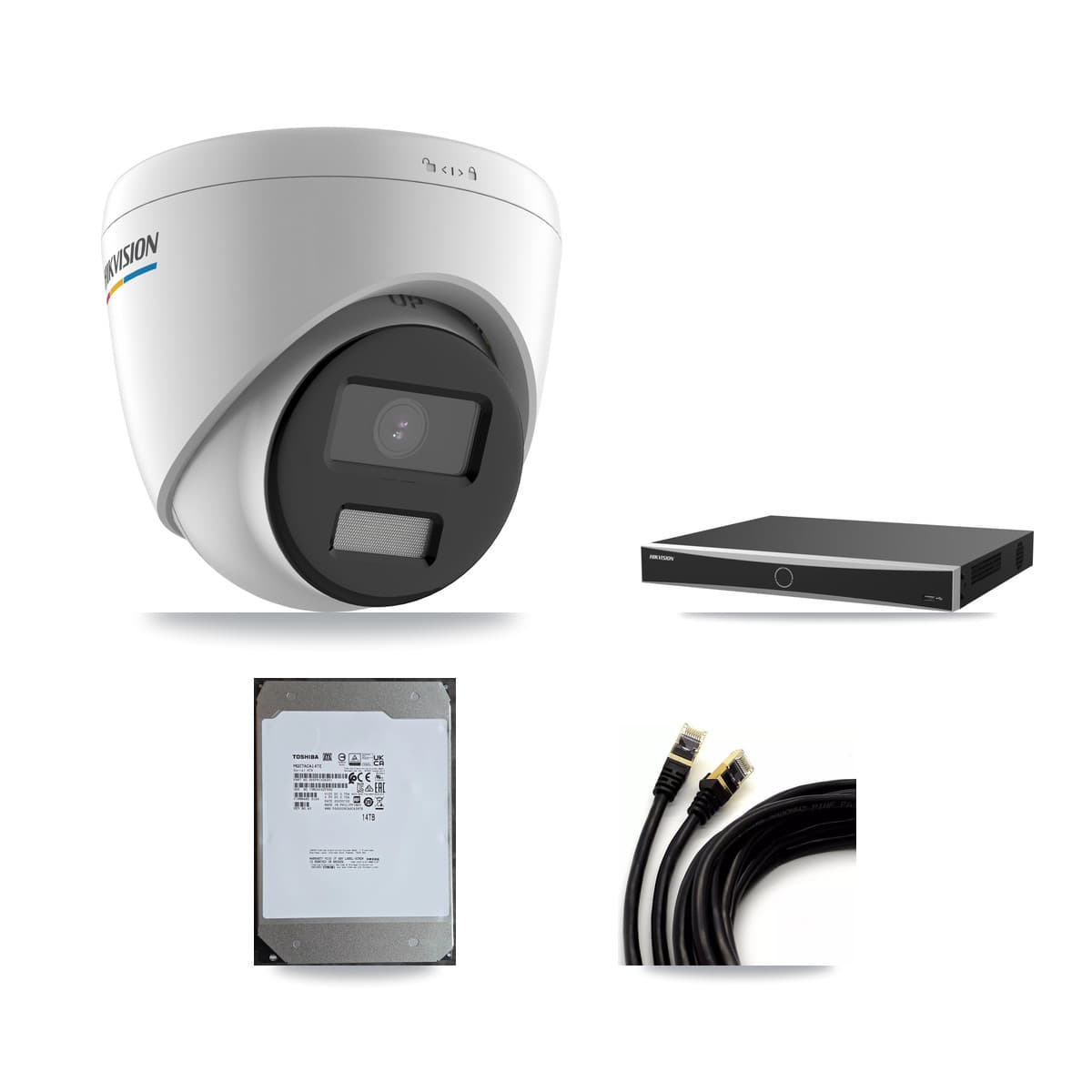 Hikvision 16-Channel 2MP – 5MP CCTV Kit — 1 2MP Turret + 11 5MP Dome Cameras + 14TB Recording - Image 1