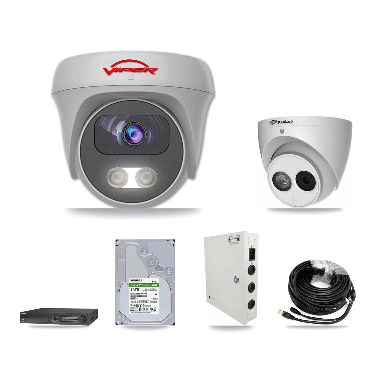 32-Channel 4MP – 5MP CCTV Kit — 1 4MP Turret + 31 5MP Cameras + 4× 10TB Recording
