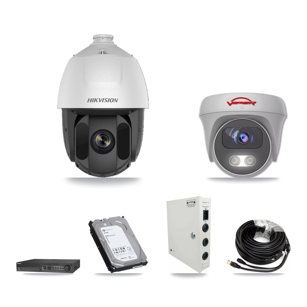 Hikvision & Viper 32-Channel 2MP – 5MP CCTV Kit — 16 2MP PTZ + 1 5MP Cameras + 2× 6TB Recording - Image 1