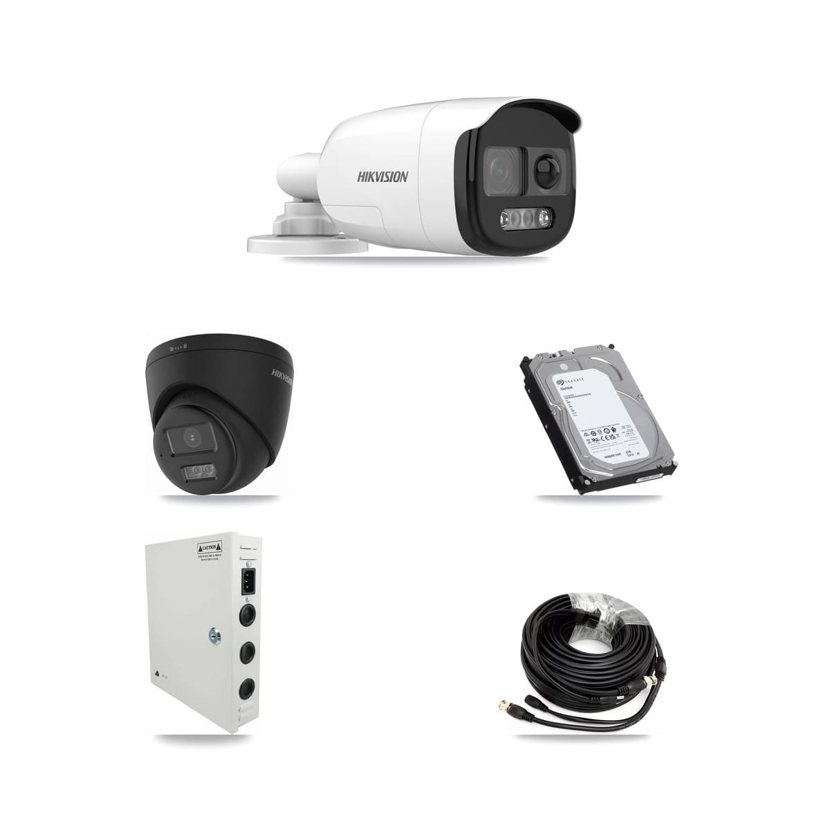 Hikvision 32-Channel 5MP – 4K CCTV Kit — 15 5MP Bullet + 1 Black 4K Turret Cameras + 3× 6TB Recording