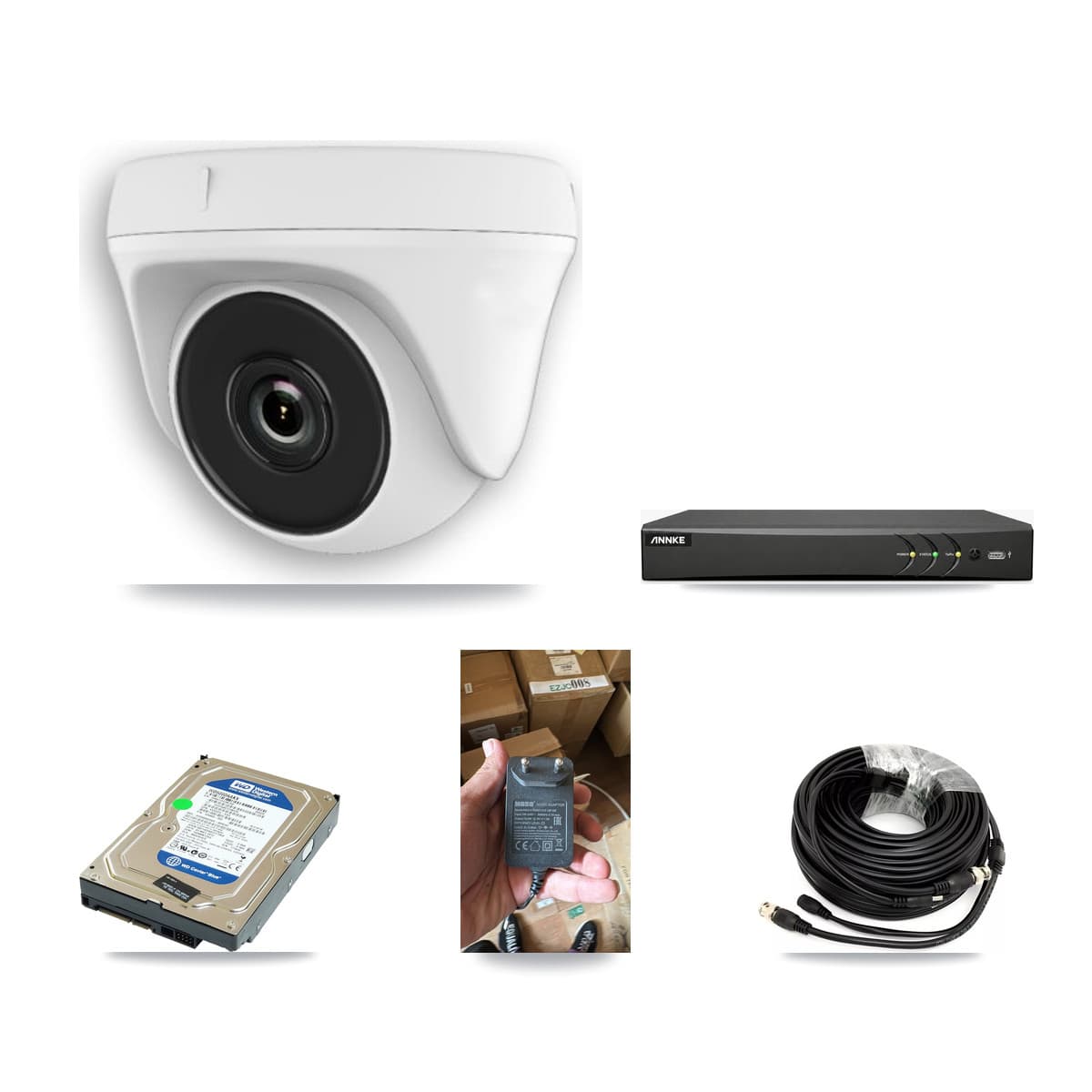 ANNKE 4-Channel 2MP CCTV Kit — 1 Dome Camera + 500GB Recording
