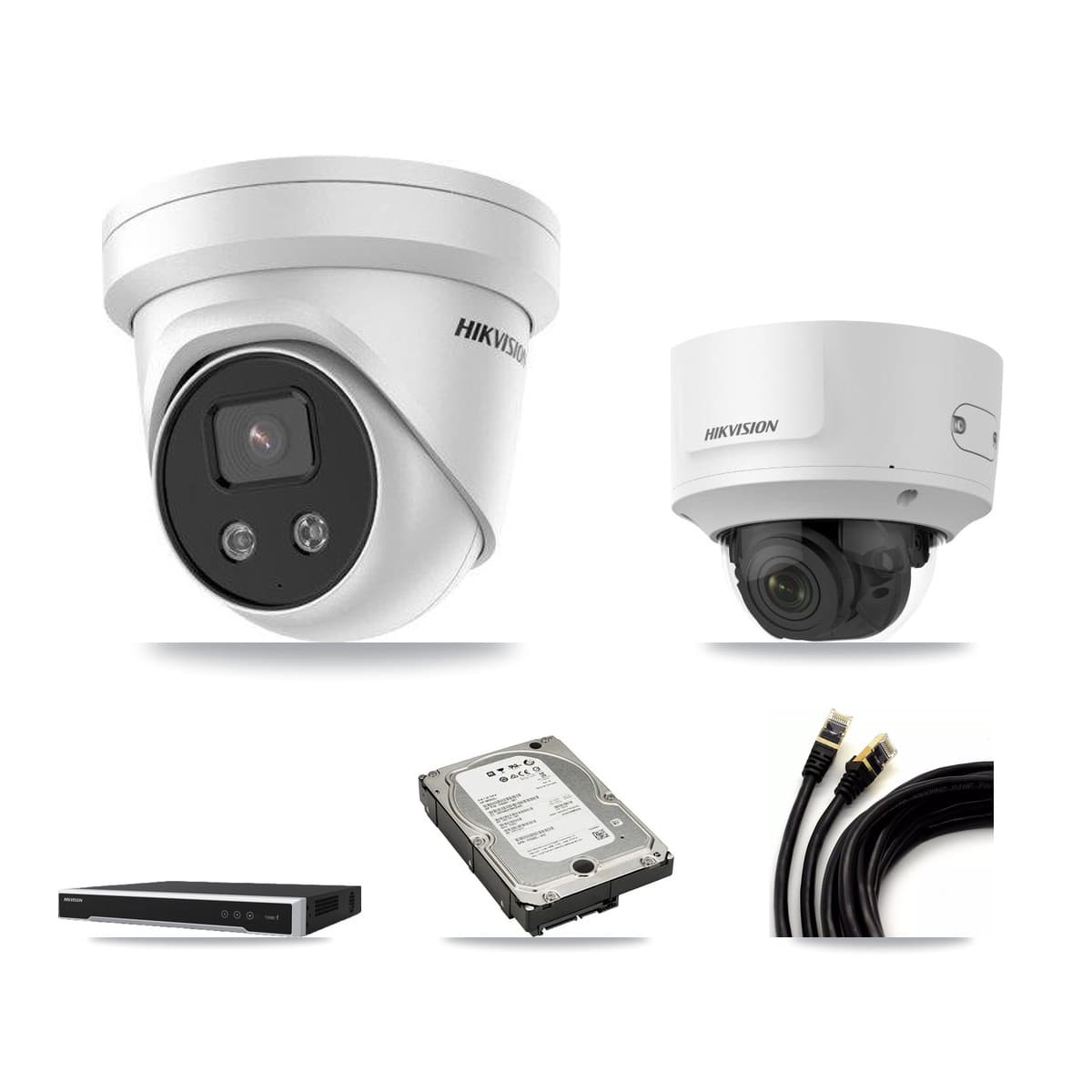 Hikvision 16-Channel 2MP – 5MP CCTV Kit — 1 2MP Dome + 3 5MP Turret Cameras + 5TB Recording (DS-7616NI-M2 Recorder) - Image 1