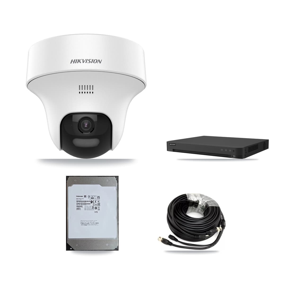 Hikvision 16-Channel 5MP CCTV Kit — 6 DS-2CE70K0T Turret Cameras + 14TB Recording