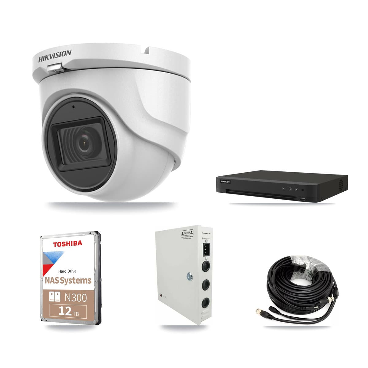 Hikvision 16-Channel 5MP CCTV Kit — 15 Turret Cameras + 12TB Recording