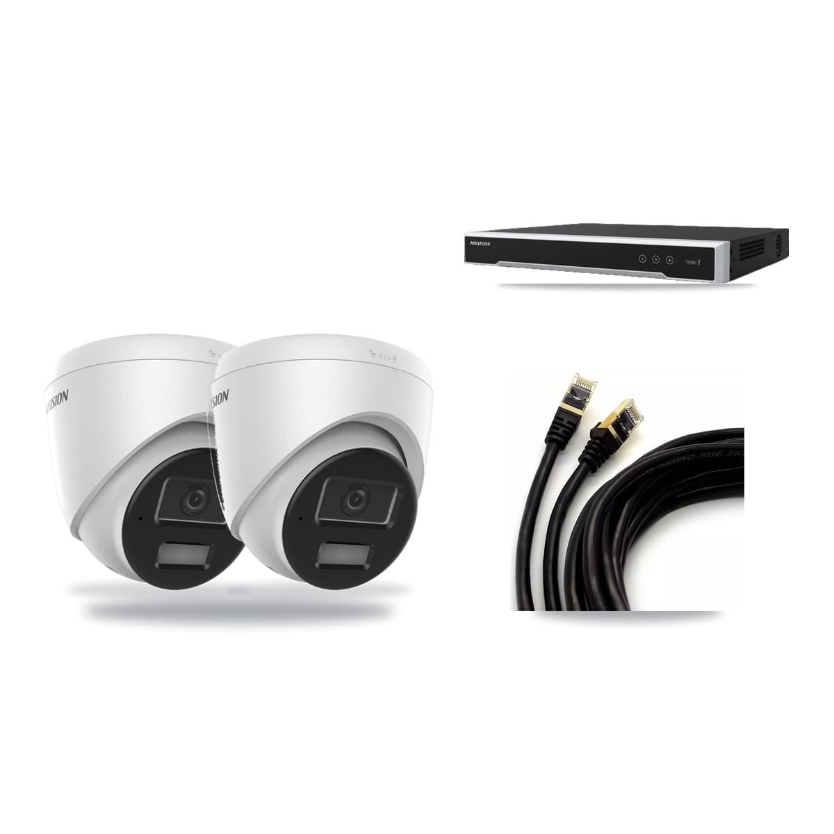 Hikvision 16-Channel 4MP CCTV Kit — 2 DS-2CD1343G2 Turret Cameras + 3TB Recording (DS-7616NI-M2 Recorder) - Image 1