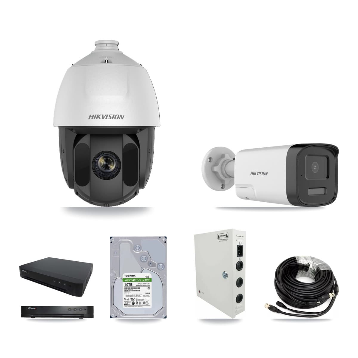 Hikvision & Prolux 16-Channel 2MP – 5MP CCTV Kit — 15 DS-2AE5225TI 2MP PTZ + 1 DS-2CE17K0T 5MP Bullet Cameras + 10TB Recording - Image 1