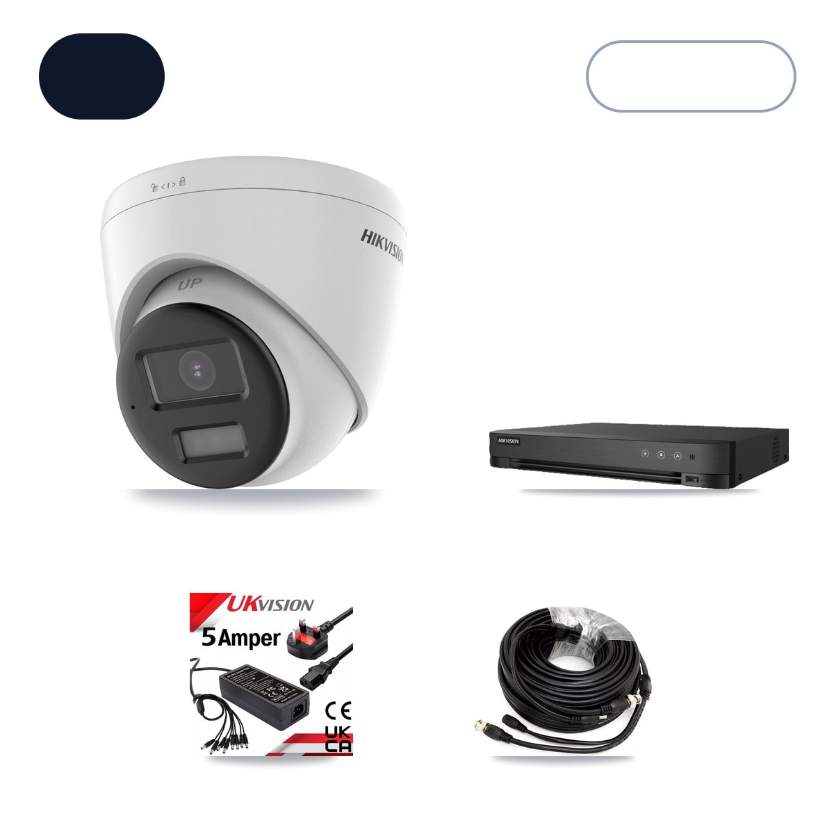 Hikvision IDS-7208HQHI-M1/XT 8-Channel DVR CCTV Kit — 6× DS-2CE78K0T-LPTS 5MP Cameras + 6TB HDD - Image 1