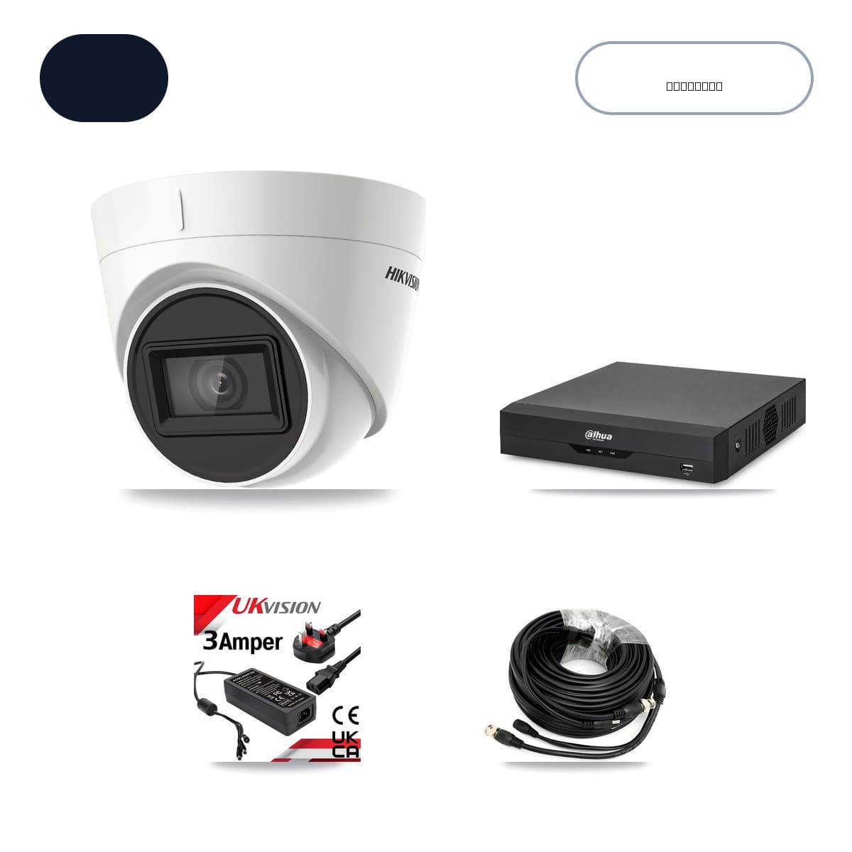 Hikvision & Dahua 4-Channel 4K CCTV Kit — 4 DS-2CE78U1T Turret Cameras + 10TB Recording
