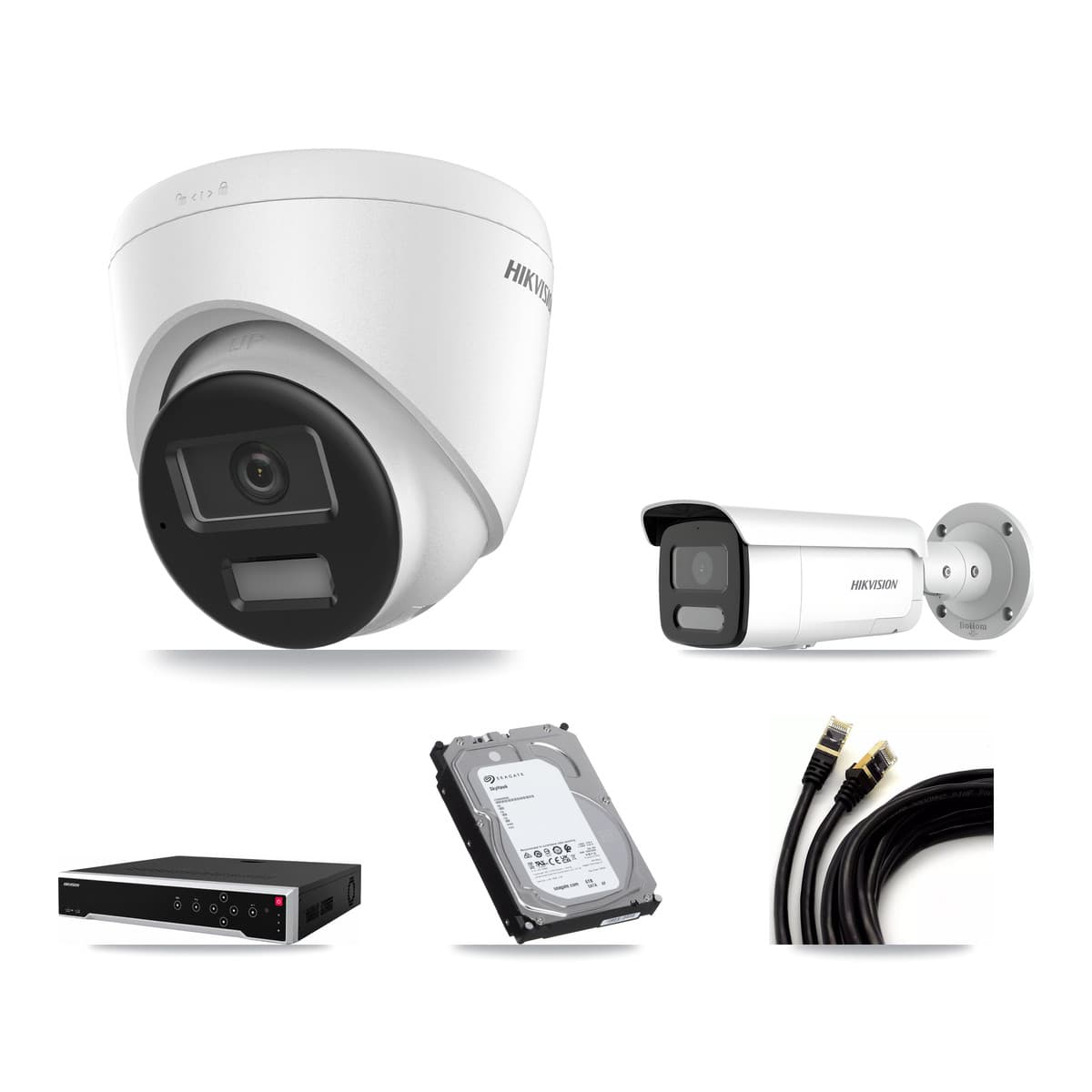 Hikvision 32-Channel 4MP – 4K CCTV Kit — 6 4K Turret + 2 4MP Bullet Cameras + 3× 6TB Recording