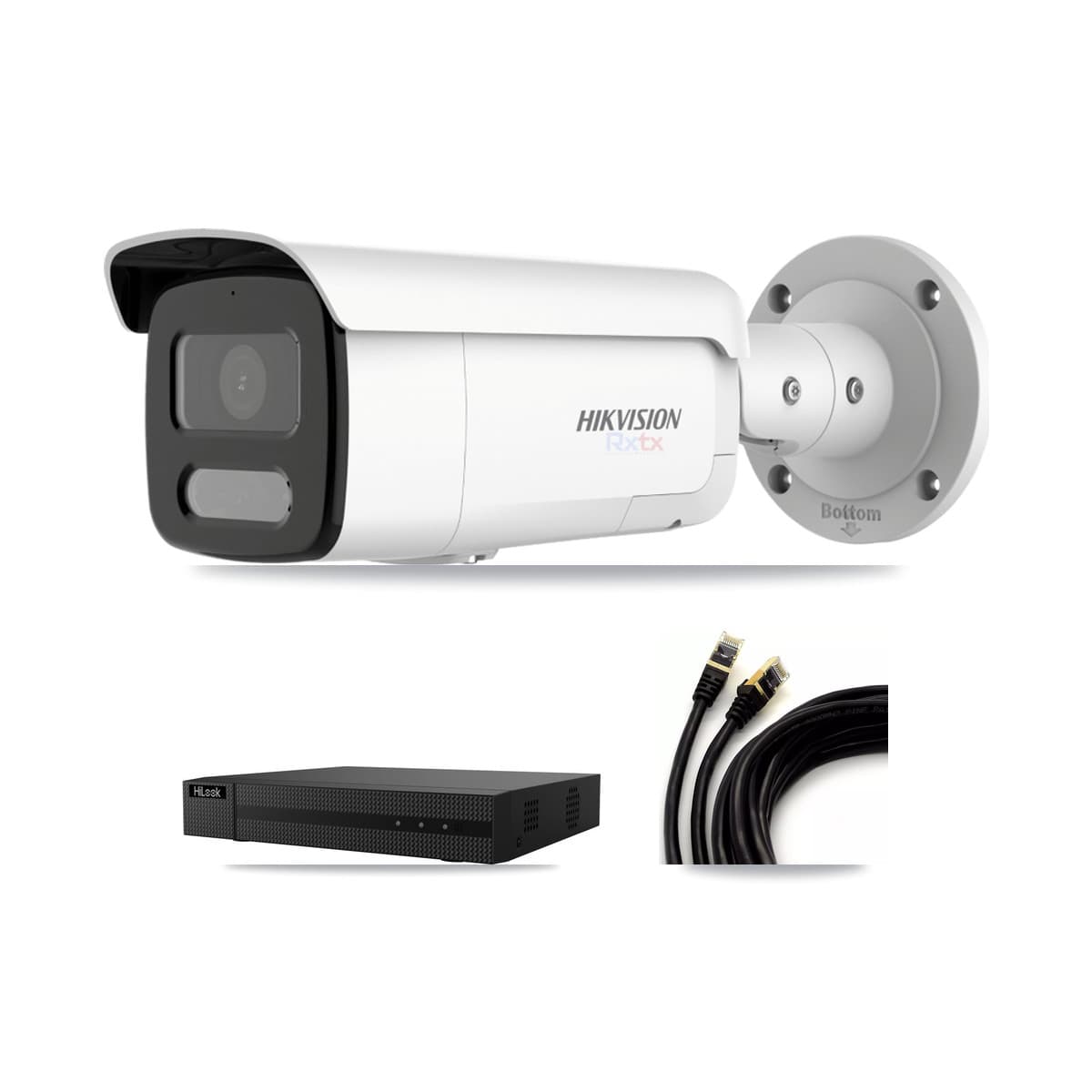 Hikvision & HiLook 8-Channel 4K CCTV Kit — 1 White Bullet Camera + 3TB Recording