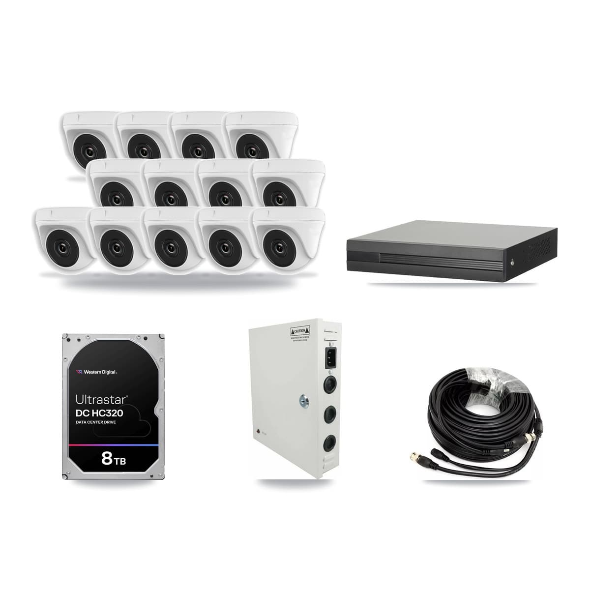 16-Channel 2MP CCTV Kit — 13 Dome Cameras + 8TB Recording - Image 1
