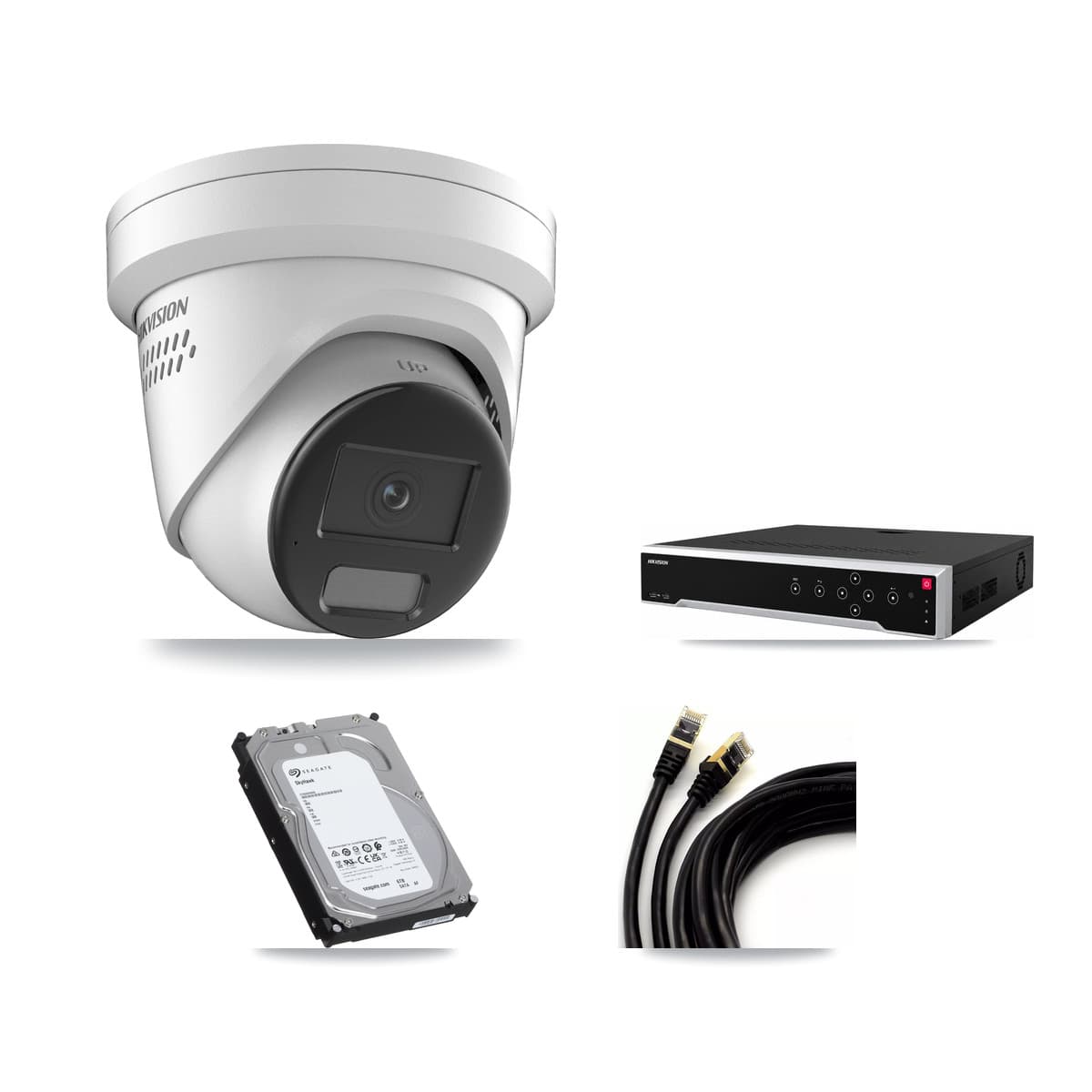 Hikvision 32-Channel 4K CCTV Kit — 8 DS-2CD2387G2H Turret Cameras + 3× 6TB Recording