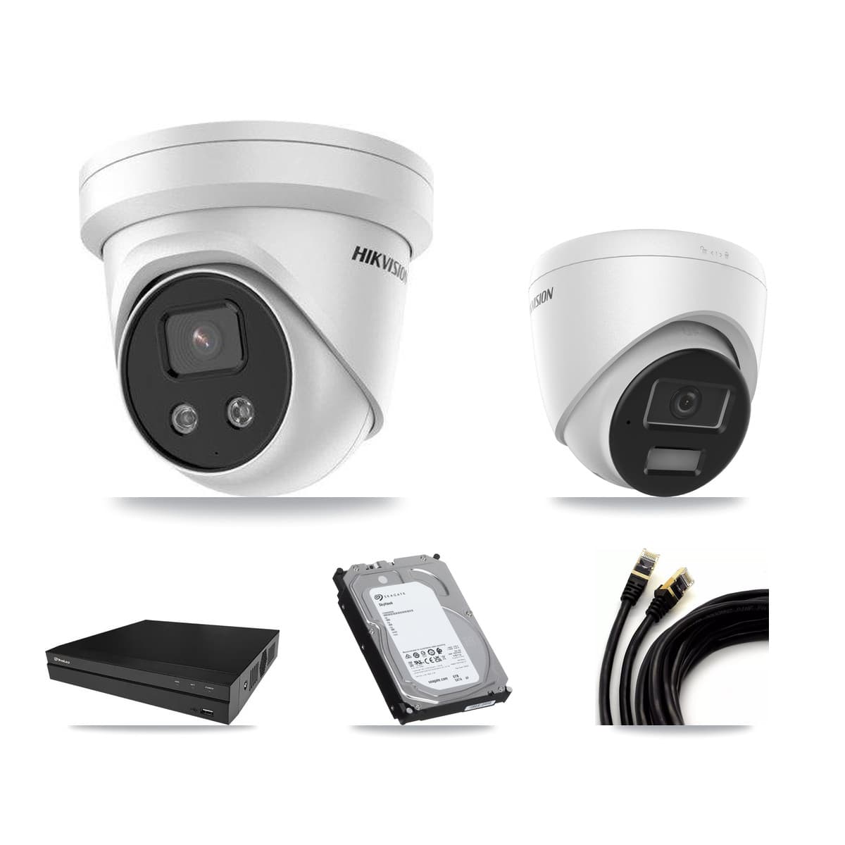 Hikvision & Prolux 8-Channel 4MP – 5MP CCTV Kit — 1 4MP + 4 5MP Turret Cameras + 6TB Recording